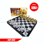 Magnetic Chess Board Set – Golden & Silver Chess Pieces